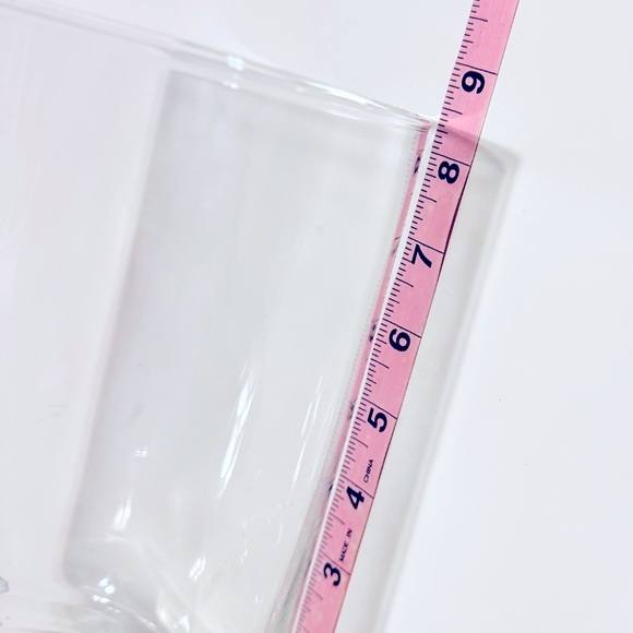 VINTAGE Minimalistic Large Wide Clear Glass Vase 8.5” - Picture 9 of 10
